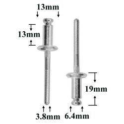 Заклепка автомобильная металлическая 6,4x13 для Chevrolet, Chrysler, Daewoo, Dodge, Ford, GM Заклепка автомобильная металлическая 6,4x13 для Chevrolet, Chrysler, Daewoo, Dodge, Ford, GM