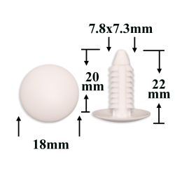 Клипса крепления различных элементов кузова, салона для Ford, GM, Chrysler, Dodge, Jeep белая Клипса крепления различных элементов кузова, салона для Ford, GM, Chrysler, Dodge, Jeep белая