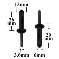 0476 Заклепка пластиковая для BMW, Ford, GM, Chrysler, Dodge, Jeep 0476 Заклепка пластиковая для BMW, Ford, GM, Chrysler, Dodge, Jeep