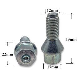 T0004 Болт колёсный иномарки М12х22х1,5 ключ 17 "Lanos" T0004 Болт колёсный иномарки М12х22х1,5 ключ 17 "Lanos"