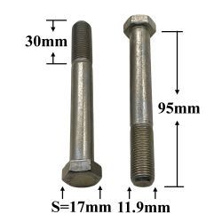 R0715 Болт М12х95х1,25 соединительной рессоры ГАЗ 3307 R0715 Болт М12х95х1,25 соединительной рессоры ГАЗ 3307