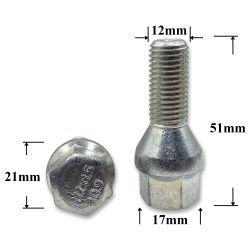 T0013 Болт колёсный иномарки М12х1,5х49/25 ключ 17, конус S-994 (Opel, БМВ) T0013 Болт колёсный иномарки М12х1,5х49/25 ключ 17, конус S-994 (Opel, БМВ)