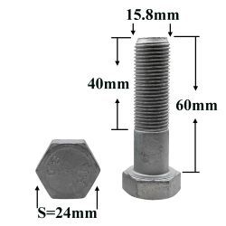 R0961 Болт М16х60х1,5 буксировочного устр-ва R0961 Болт М16х60х1,5 буксировочного устр-ва