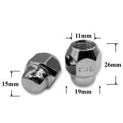 T0516 Гайка колеса иномарки М12х1,5х27 кл.19, конус, закр, СН, H-1207S-19H T0516 Гайка колеса иномарки М12х1,5х27 кл.19, конус, закр, СН, H-1207S-19H