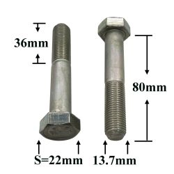 R0870 Болт М14х80х1,5 бампера 2121 R0870 Болт М14х80х1,5 бампера 2121