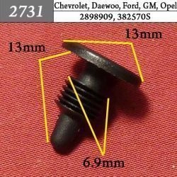 2731 Автокрепеж для Ford, GM, Chrysler, Dodge, Jeep 2731 Автокрепеж для Ford, GM, Chrysler, Dodge, Jeep