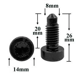 Винт автомобильный М8х20 полукруглая головка, черный для VAG Винт автомобильный М8х20 полукруглая головка, черный для VAG