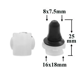 Клипса фигурная с уплотнителем крепления расширителей крыла, молдингов, порогов для VAG Клипса фигурная с уплотнителем крепления расширителей крыла, молдингов, порогов для VAG