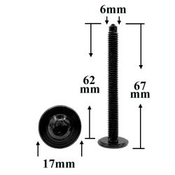 Винт автомобильный М6х62 с фланцем, полукруглая головка, черный, Torx для VAG Винт автомобильный М6х62 с фланцем, полукруглая головка, черный, Torx для VAG