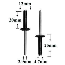 Заклепка автомобильная металлическая 4,7x20 для Ford, Mercedes, Renault, Volvo Заклепка автомобильная металлическая 4,7x20 для Ford, Mercedes, Renault, Volvo