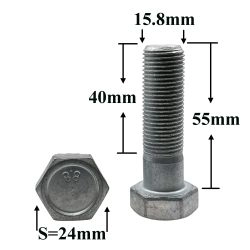 R0956 Болт М16х55х1,5 буксирного устройства R0956 Болт М16х55х1,5 буксирного устройства