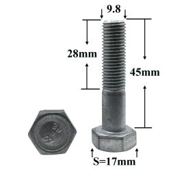 R0443 Болт М10х45х1,25 крепления системы выпуска R0443 Болт М10х45х1,25 крепления системы выпуска