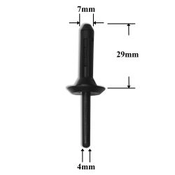 0775 Заклепка пластиковая для GM, Chrysler, Dodge, Jeep 0775 Заклепка пластиковая для GM, Chrysler, Dodge, Jeep