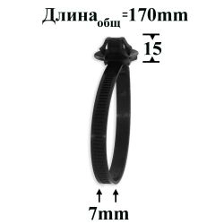 Хомут пластиковый с клипсой 7х170 мм крепления кабелей и проводов Хомут пластиковый с клипсой 7х170 мм крепления кабелей и проводов