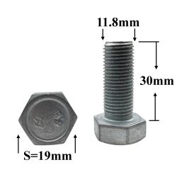 R0621 Болт М12х30х1,25 пром. вала КПП 2101 R0621 Болт М12х30х1,25 пром. вала КПП 2101