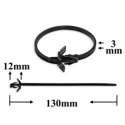 Хомут пластиковый с заглушкой 3х130 мм крепления кабелей и проводов Хомут пластиковый с заглушкой 3х130 мм крепления кабелей и проводов