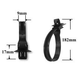 Хомут пластиковый с клипсой 9х182 мм крепления кабелей и проводов Хомут пластиковый с клипсой 9х182 мм крепления кабелей и проводов