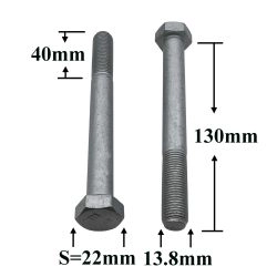 R0886 Болт М14х130х1,5 рессоры передней подвески R0886 Болт М14х130х1,5 рессоры передней подвески