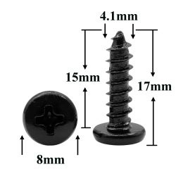 Саморез автомобильный 4,1x15 с цилиндрической головкой, черный Саморез автомобильный 4,1x15 с цилиндрической головкой, черный