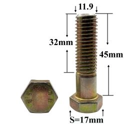 R0657 Болт M12х45х1,75 картера цилиндра гл. тормоза ГАЗ R0657 Болт M12х45х1,75 картера цилиндра гл. тормоза ГАЗ
