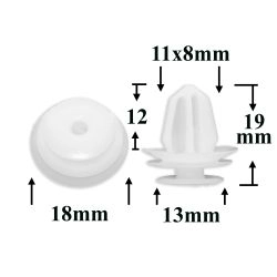 Клипса фигурная крепления обшивки дверей, отделки салона, багажника для Hyundai, Kia, Chery Клипса фигурная крепления обшивки дверей, отделки салона, багажника для Hyundai, Kia, Chery