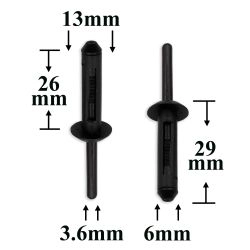 0476 Заклепка пластиковая для BMW, Ford, GM, Chrysler, Dodge, Jeep 0476 Заклепка пластиковая для BMW, Ford, GM, Chrysler, Dodge, Jeep