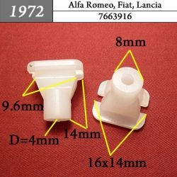 1972 Клипса под саморез Alfa Romeo, Fiat, Lancia 1972 Клипса под саморез Alfa Romeo, Fiat, Lancia