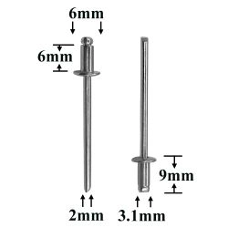 Заклепка автомобильная металлическая 3,1x6 для VAG Заклепка автомобильная металлическая 3,1x6 для VAG