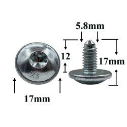 Винт автомобильный М6х12 с фланцем, полукруглая головка, серебристый, Torx для VAG Винт автомобильный М6х12 с фланцем, полукруглая головка, серебристый, Torx для VAG
