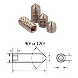 Винт М6х10 установочный DIN914 A2 HEX 3.0 Винт М6х10 установочный DIN914 A2 HEX 3.0