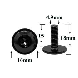 Винт автомобильный М5x15 с фланцем, полукруглая головка, черный, Torx для VAG  Винт автомобильный М5x15 с фланцем, полукруглая головка, черный, Torx для VAG