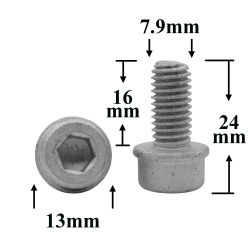 Винт автомобильный М8x16 с цилиндрической головкой, серый для VAG Винт автомобильный М8x16 с цилиндрической головкой, серый для VAG