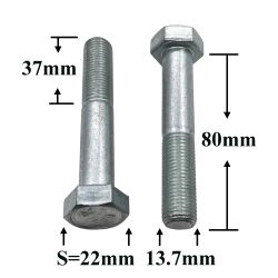 R0871 Болт М14х80х1,5 пальца рессоры передней подвески R0871 Болт М14х80х1,5 пальца рессоры передней подвески
