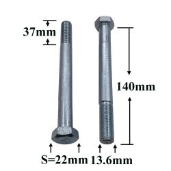 R0889 Болт М14х140х1,5 рессоры заднего моста ЗИЛ R0889 Болт М14х140х1,5 рессоры заднего моста ЗИЛ