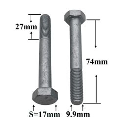 R0490 Болт М10х75х1,25 нижнего рычага 2108 R0490 Болт М10х75х1,25 нижнего рычага 2108