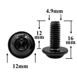 Винт автомобильный М5х12 с фланцем, полукруглая головка, черный, Torx для VAG Винт автомобильный М5х12 с фланцем, полукруглая головка, черный, Torx для VAG