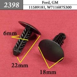 2398 Автокрепеж для Ford, GM, Chrysler, Dodge, Jeep 2398 Автокрепеж для Ford, GM, Chrysler, Dodge, Jeep