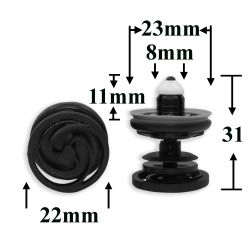 Клипса фигурная крепления обшивки дверей для Audi, Seat, Skoda, Volkswagen, Porsche Клипса фигурная крепления обшивки дверей для Audi, Seat, Skoda, Volkswagen, Porsche