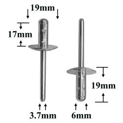 Заклепка автомобильная металлическая 6x17 для Bentley, Bugatti, Lamborghini, Porsche, VAG
