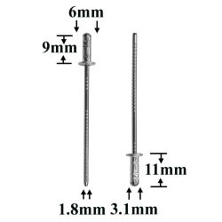 Заклепка металлическая 3,1x9 для VAG