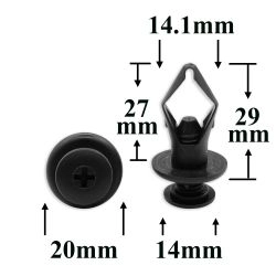 1758 Автокрепеж для Acura, Honda, Hyundai, Kia